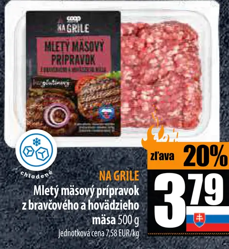 COOP Mletý mäsový prípravok z bravčového a hovädzieho mäsa