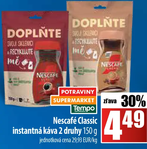NESCAFÉ CLASSIC, instantná káva