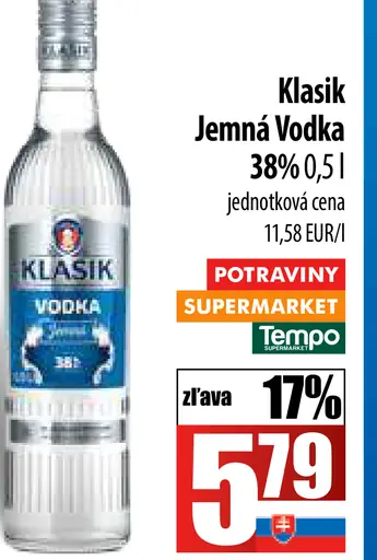 Klasik Vodka Jemná 38%