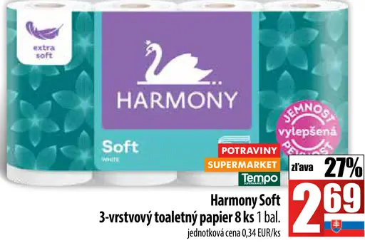 Harmony Soft 3-vrstvový toaletný papier