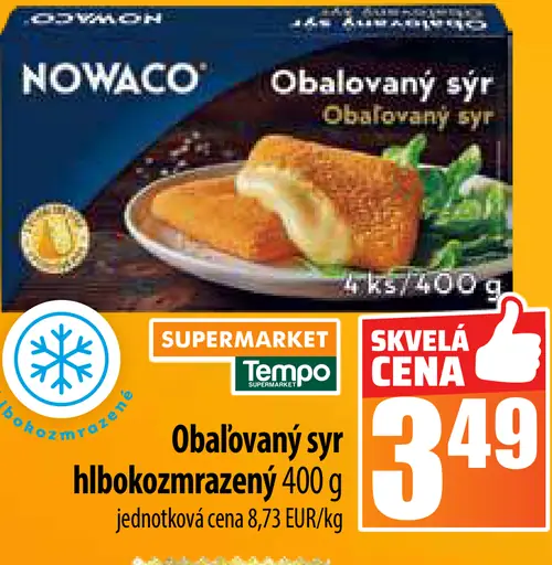 Nowaco Obalovaný syr hlbokozmrazený