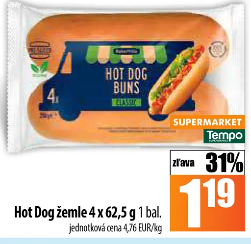 Tempo Hot Dog žemle
