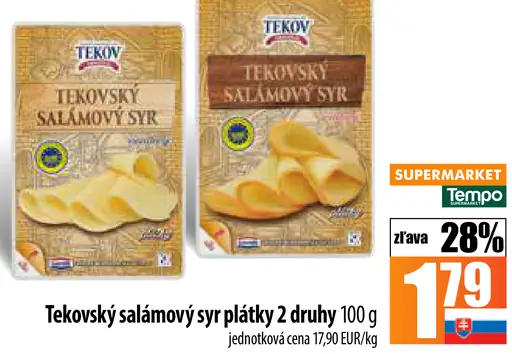 Tekovský Salámový syr plátky