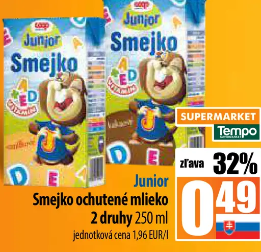 Junior Smejko ochutené mlieko