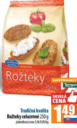 Tradičná kvalita Rožteky celozrnné