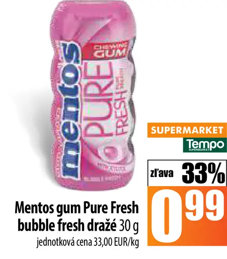 Mentos gum Pure Fresh bubble fresh dražé