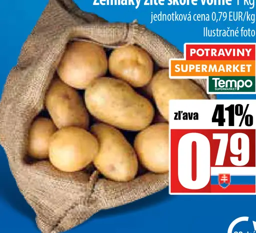 Zemiaky žlté skoré voľné