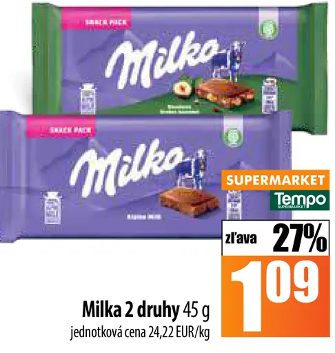 Milka 2 druhy