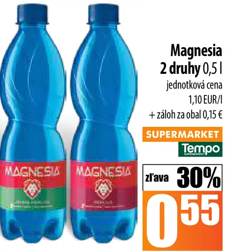 Magnesia Prírodná minerálna voda neperlivá