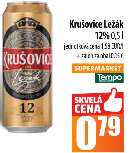 Krušovice Ležiak 12% plechovka