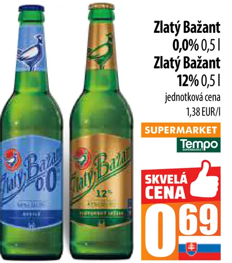 Zlatý Bažant 0,0% plechovka