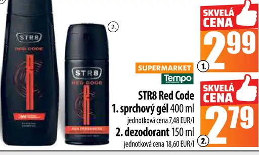 STR8 Red Code osviežujúci sprchový gél