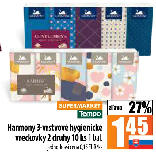 Harmony hygienické vreckovky