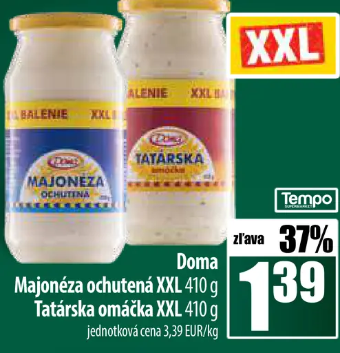 Doma Majonéza ochutená XXL Tatárska omáčka XXL