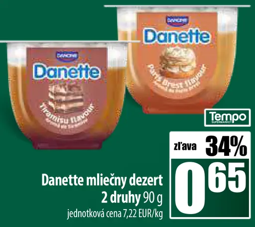 Danette mliečny dezert