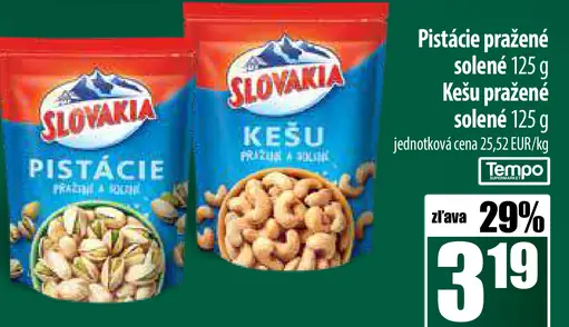 Slovakia Pistácie pražené solen&eacute
