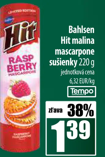 Bahlsen Hit malina mascarpone sušienky