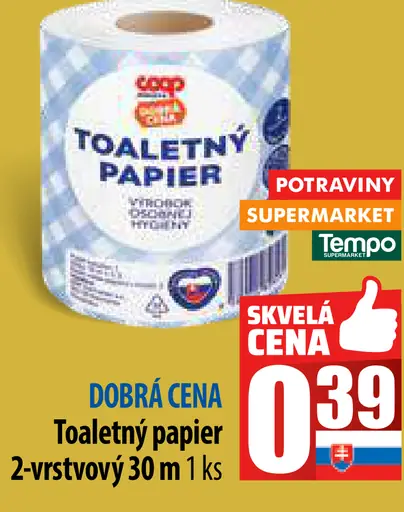 Toaletný papier 2-vrstvový
