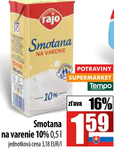 Smotana na varenie 10%