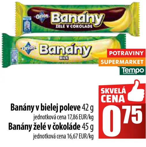 Banány v bielej poleve Banány želé v čokoláde