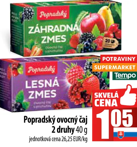 Popradský ovocný čaj Višňa a jahoda, Záhradná zmes