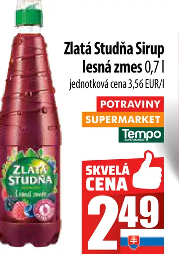 Zlatá Studňa Sirup s príchuťou lesná zmes