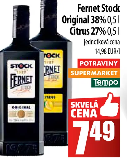 Fernet Stock Original 38% plechovka