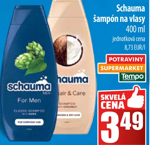 Schauma šampón na vlasy For Men Care & Clean