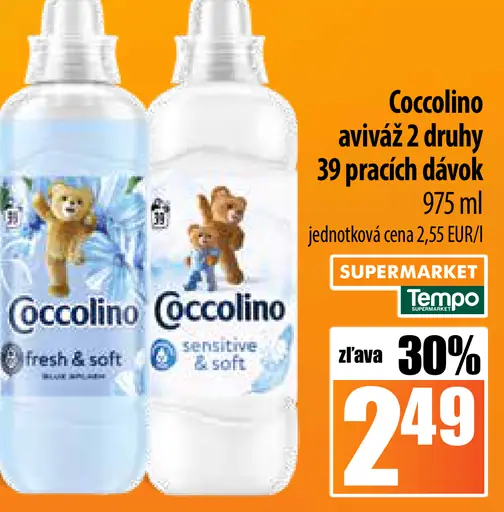 Coccolino aviváž 2 druhy 33 pracích dávok