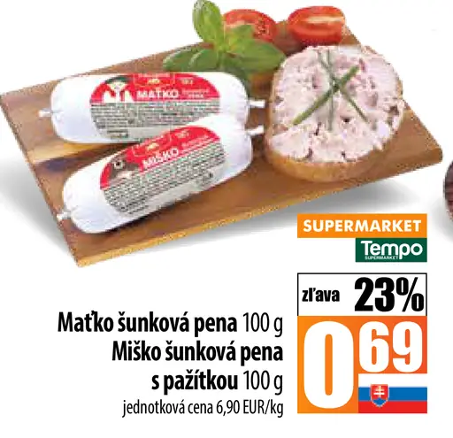 Maťko šunková pena Miško šunková pena s pažitkou