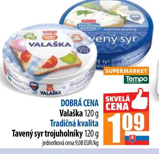 Valaska Tradičná kvalita Tavený syr trojuholníčky