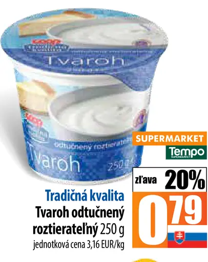 Tradícia kvalita Tvaroh odtučnený