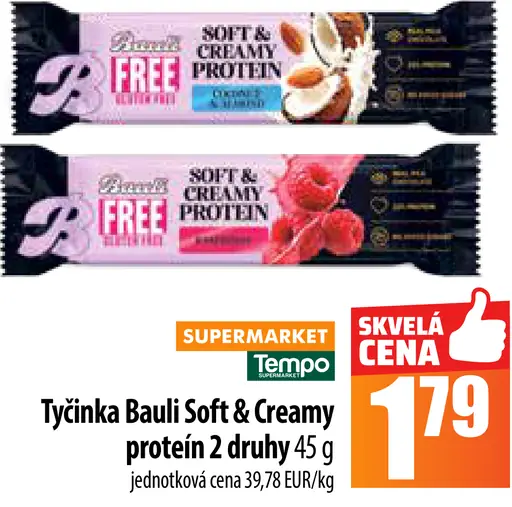 Tyčinka Bauli Soft & Creamy protein