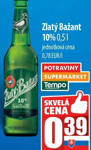 Zlatý Bažant Pivo plechovka