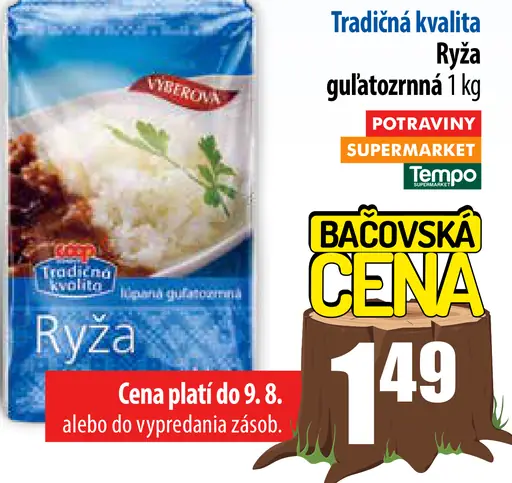 Tradičná kvalita Ryža guľatozrnná