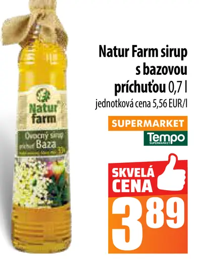Natur Farm sirup s bazovou príchuťou