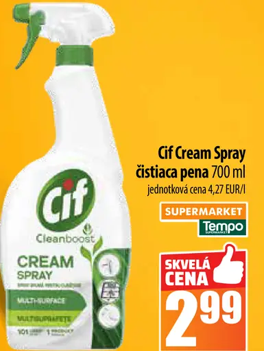 Cif Cleanboost Cream Spray Original krémová čistiaca pena