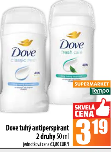 Dove tuhý antiperspirant