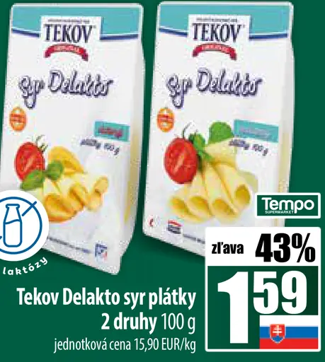 Tekov Delakto syrové plátky