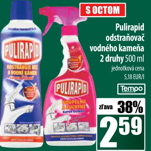 Pulirapid odstraňovač vodného kameňa