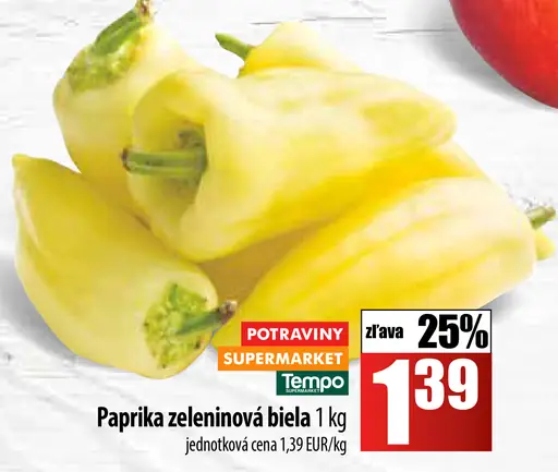 Paprika zeleninová biela