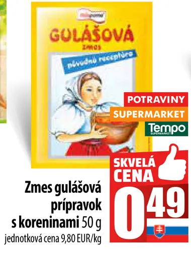 Zmes gulášová prípravok s koreninami