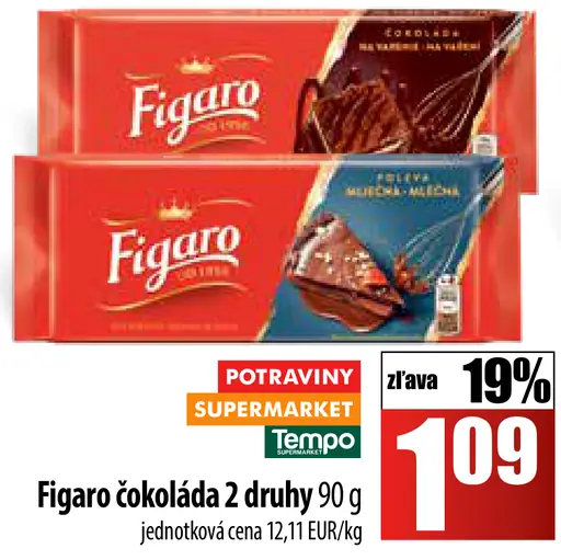 Figaro Mliečna čokoláda s náplňou
