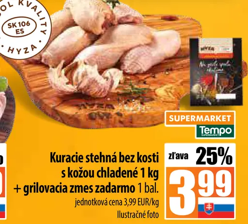 Kuracie stehná bez kosti a kože