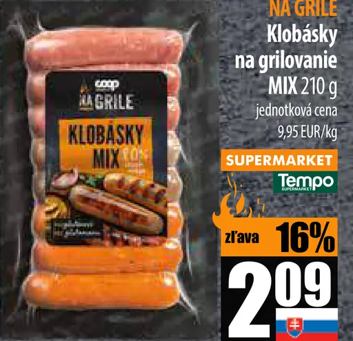 COOP Klobásky na grilovanie MIX