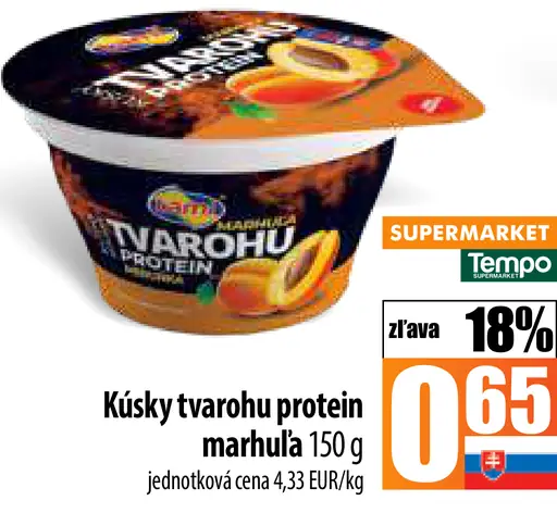 Rajo kúsky tvarohu proteín marhuľa