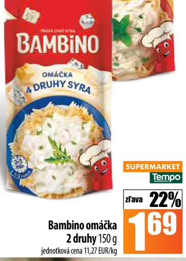 Bambino omáčka druhy syra