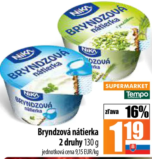 Niva bryndzová nátierka 2 druhy