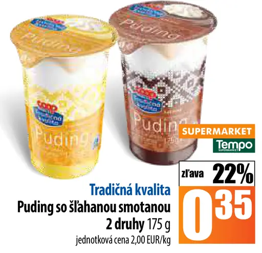 Tradícia kvalita Puding so šľahačkou
