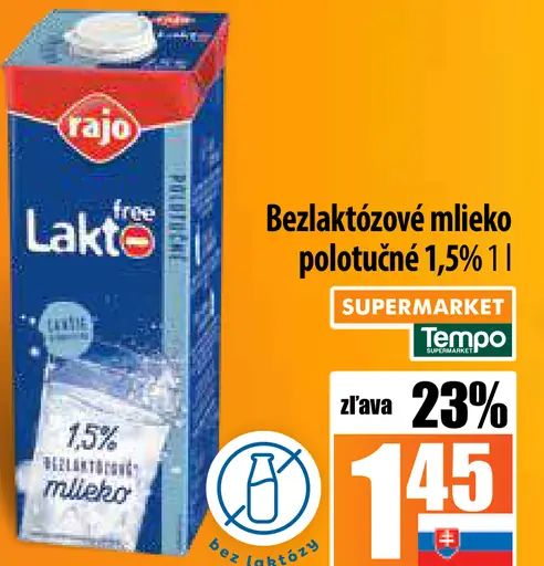 Rajo Bezlaktózové mlieko
